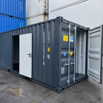 20 Fuß Lagercontainer mit Personentür One Way RAL 7016