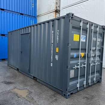 20 Fuß Lagercontainer mit Personentür One Way RAL 7016