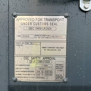20 Fuß Lagercontainer mit Personentür One Way RAL 7016
