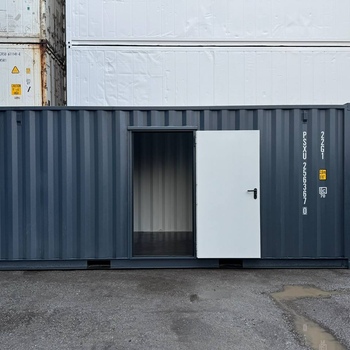 20 Fuß Lagercontainer mit Personentür One Way RAL 7016