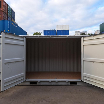 20 Fuß Open Side One Way Lagercontainer RAL 7035