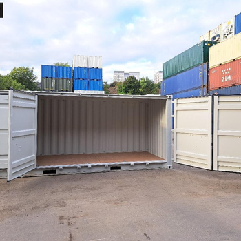 20 Fuß Open Side One Way Lagercontainer RAL 7035