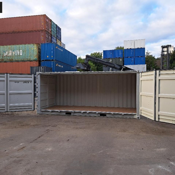 20 Fuß Open Side One Way Lagercontainer RAL 7035