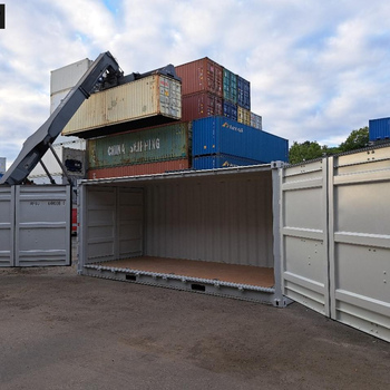 20 Fuß Open Side One Way Lagercontainer RAL 7035