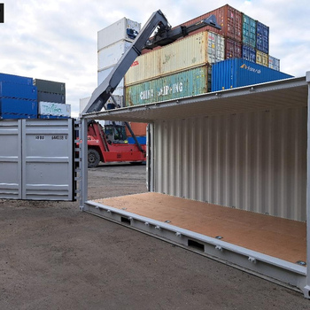20 Fuß Open Side One Way Lagercontainer RAL 7035
