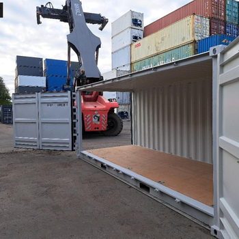20 Fuß Open Side One Way Lagercontainer RAL 7035